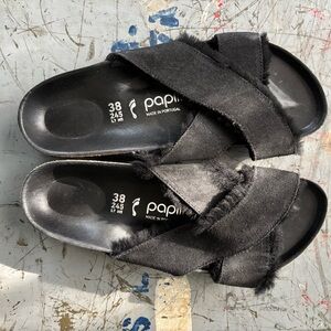 Papillio Black Suede Sandals Sz 7 Ladies